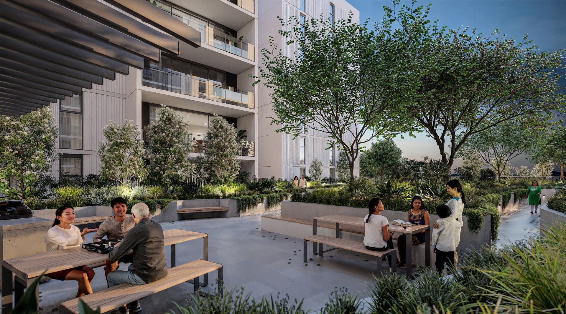 Exterior podium green space